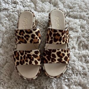Leopard Print Slide Sandals